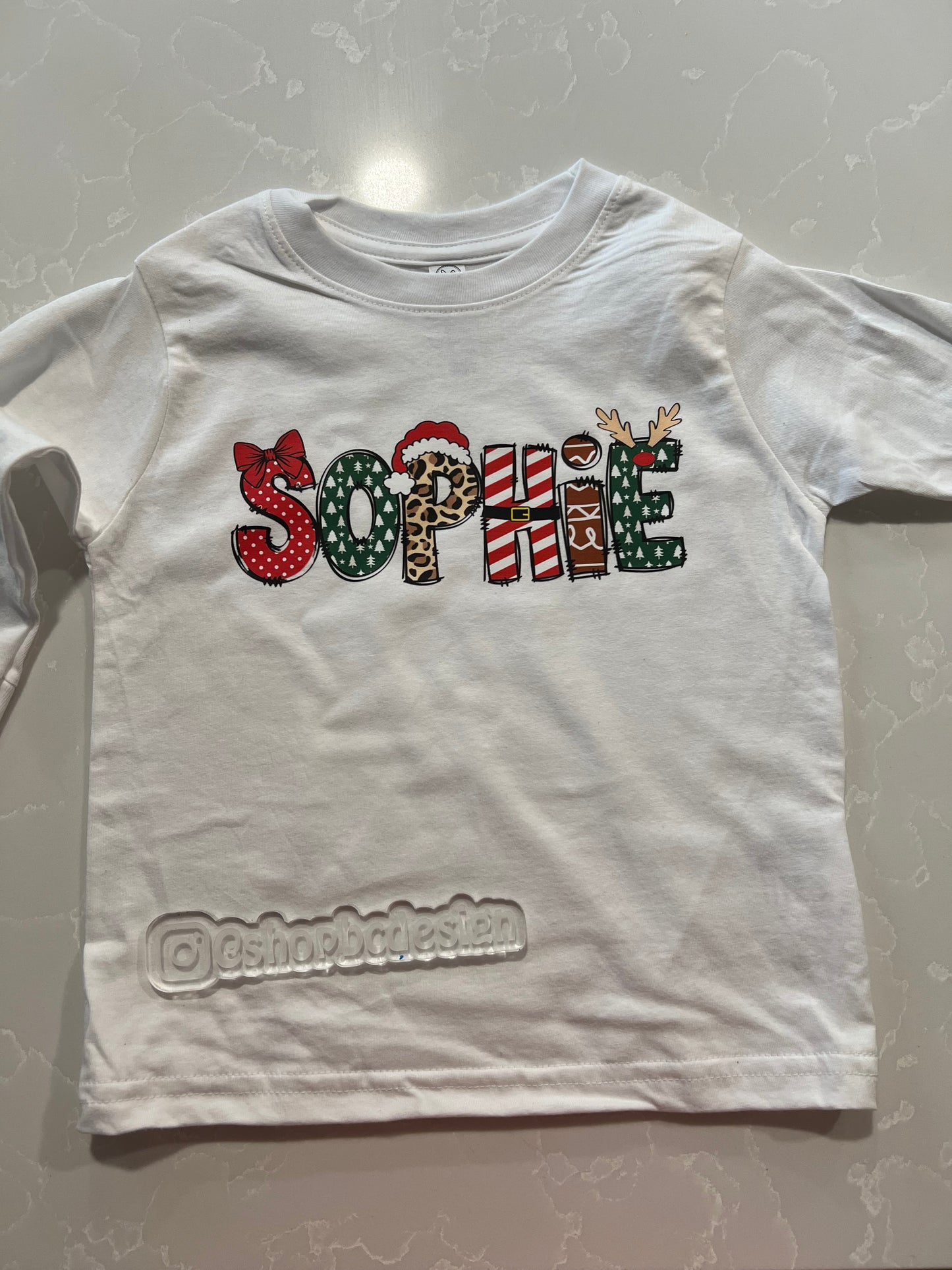CUSTOM name Christmas Doodle