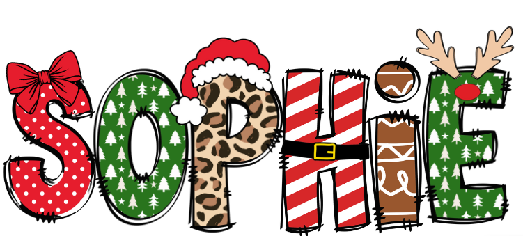 CUSTOM name Christmas Doodle