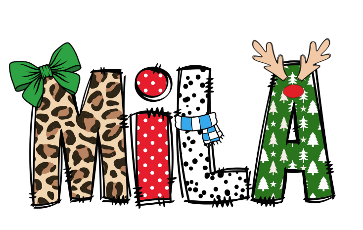 CUSTOM name Christmas Doodle