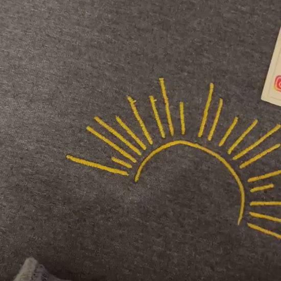 Boho Sun Shirt Embroidered Crew Neck Birthday Gift For Her Sunrise
