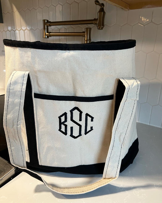 Embroidered Tote Bag Personalized Bag Customized Gift For Mom Birthday Grocery Bag